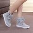 Women Sneakers Autumn 2018 Spring Canvas Women Casual Shoes Lace-Up Women Fashion Boots Platform Flats High top Women Shoes